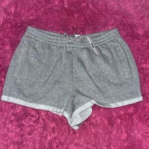 PINK Relaxed Fit Fleece Grey Short Women Size Large